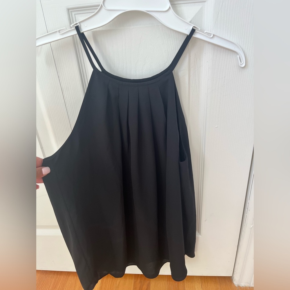 RW&CO. Black Pleated Tank Top